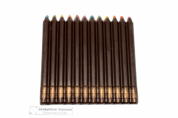 Tablette crayons de couleurs en chocolat