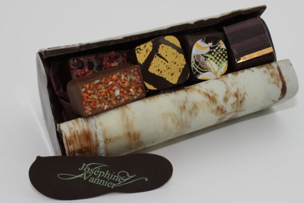 Buche effet Bouleau en chocolat garnie