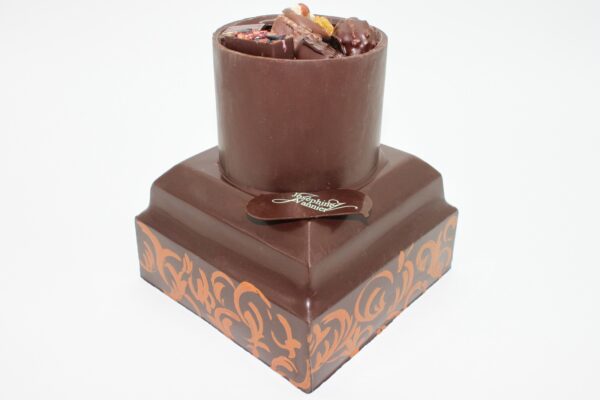 Pied de colonne en chocolat noir garnie