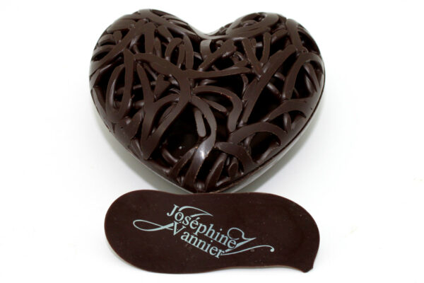 Cœur T1 en chocolat noir garnie