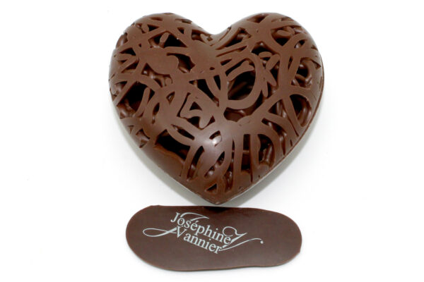 Cœur T1 en chocolat au lait garnie