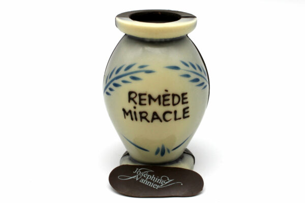 Pot d'apothicaire remède miracle en chocolat noir garni