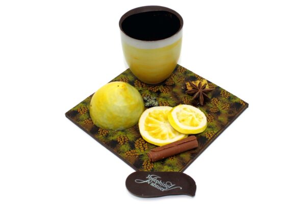 Composition gobelet citron garnie en chocolat
