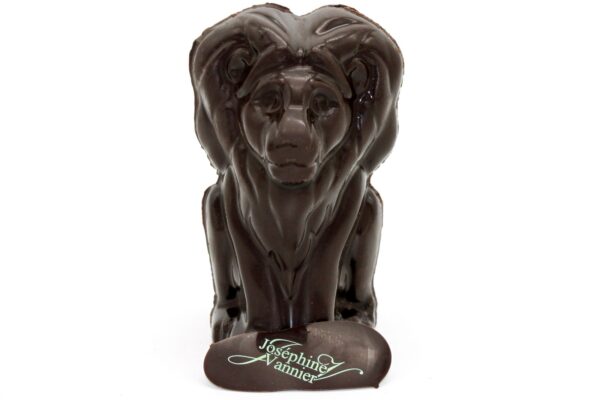 Lion en chocolat noir