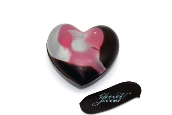 Cœur La vie en rose T1 en chocolat noir garni