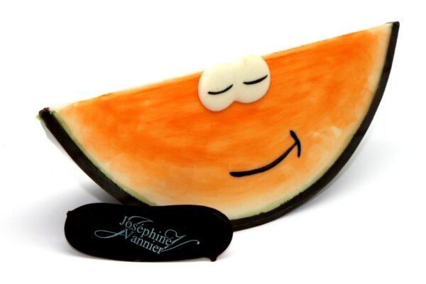 Melon en chocolat noir garni NON LIVRABLE