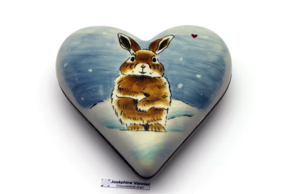 Coeur Lapin T4 Garni en Chocolat Noir