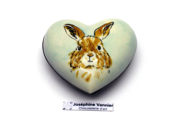 Coeur Lapin T2 Garni en Chocolat Noir