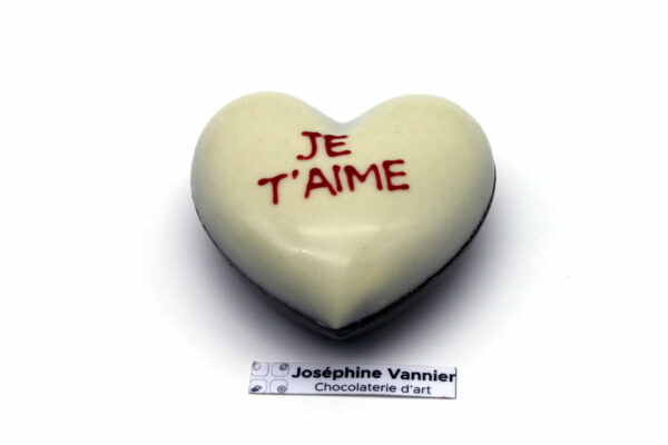 Coeur Je T'aime Garni en Chocolat Noir