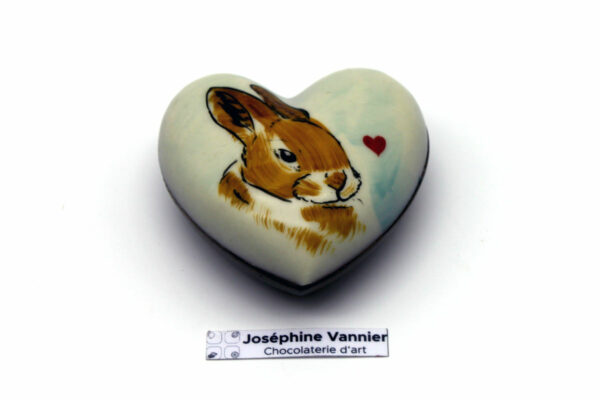 Coeur Lapin T1 Garni en Chocolat Noir