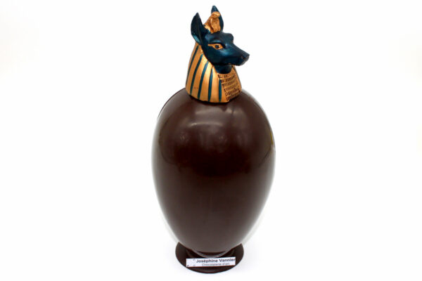Vase Canope T3 Anubis en chocolat noir garni