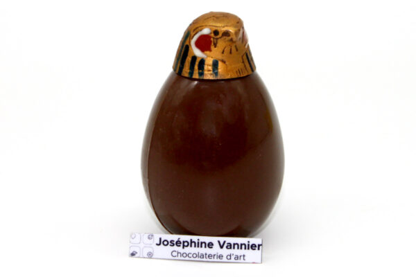 Vase Canope T0 Horus en chocolat noir garni