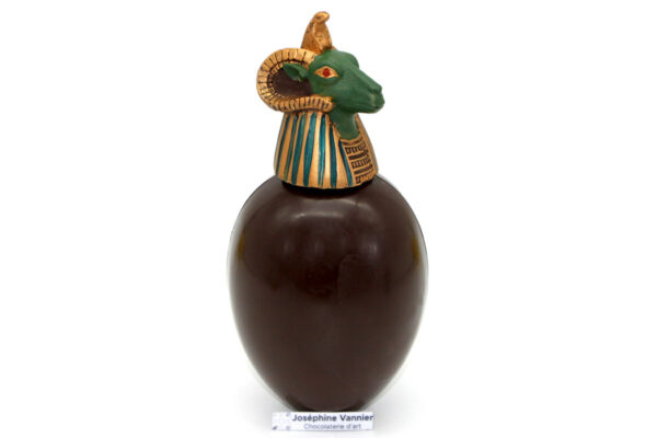 Vase Canope T2 Khnoum en chocolat noir garni