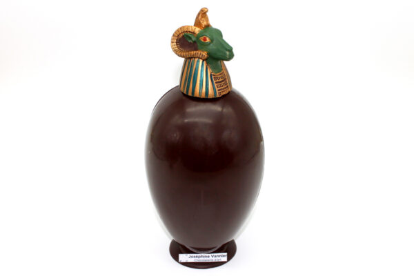 Vase Canope T3 Khnoum en chocolat noir garni