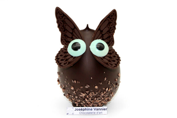 Oeuf Papillochouette T1 en chocolat noir garni