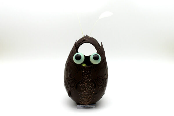 Oeuf Papillochouette T4 en chocolat noir garni