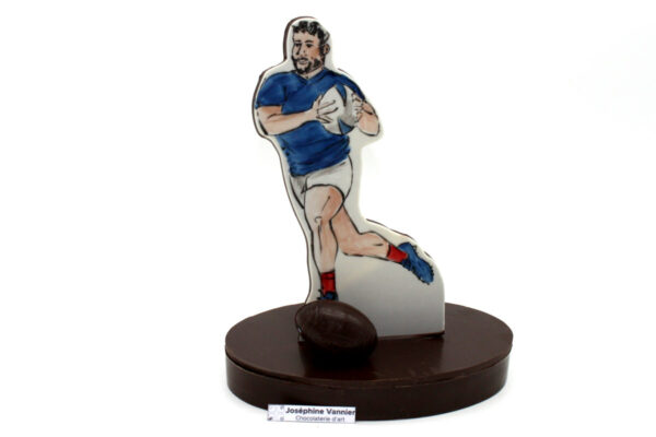 Boite Joueur de rugby garnie en Chocolat