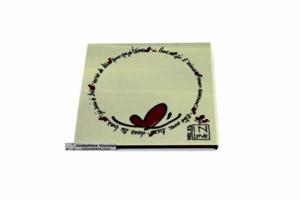 Plaque In Love T3 en chocolat noir - Edition Limitée