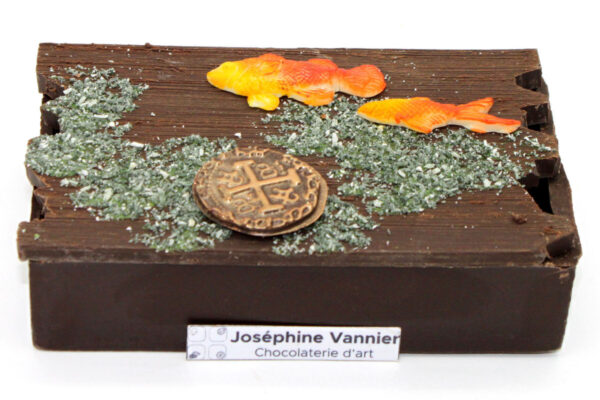 Boite Banc de poissons T1 en chocolat noir garnie