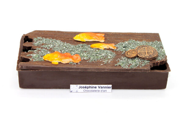 Boite Banc de poissons T2 en chocolat noir garnie