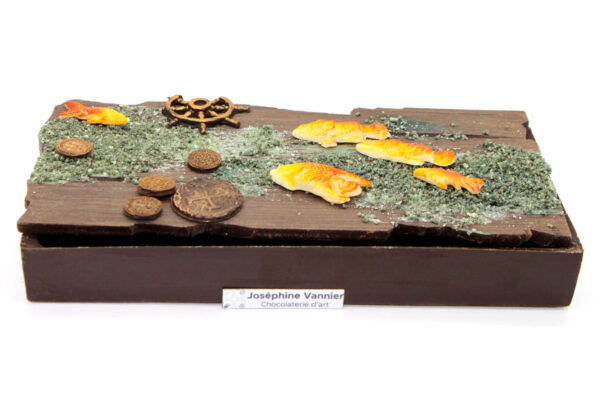 Boite Banc de poissons T3 en chocolat noir garnie