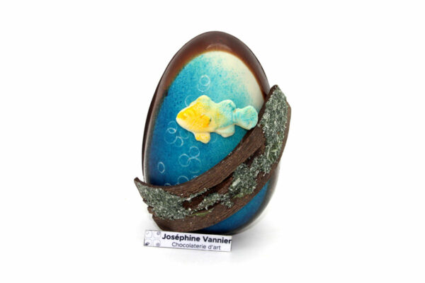 Oeuf Bubble T3 en chocolat noir garni
