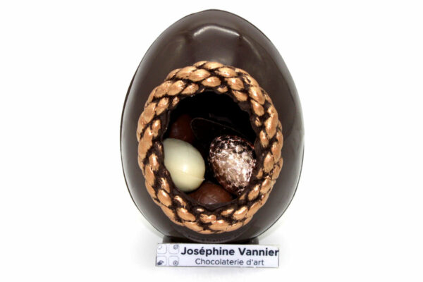 Oeuf Cordage T1 en chocolat noir garni