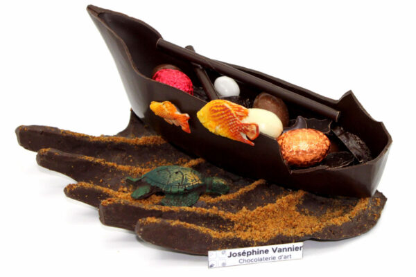 Paysage Sous-marin T2 en chocolat noir garni