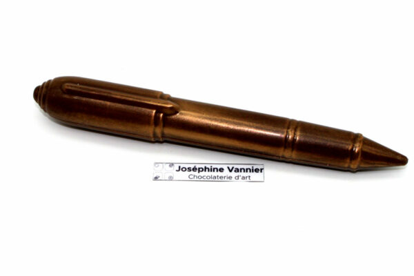 Stylo plume praliné en chocolat au lait