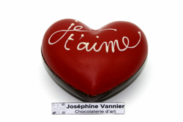 Coeur Je T'aime Garni en Chocolat Noir