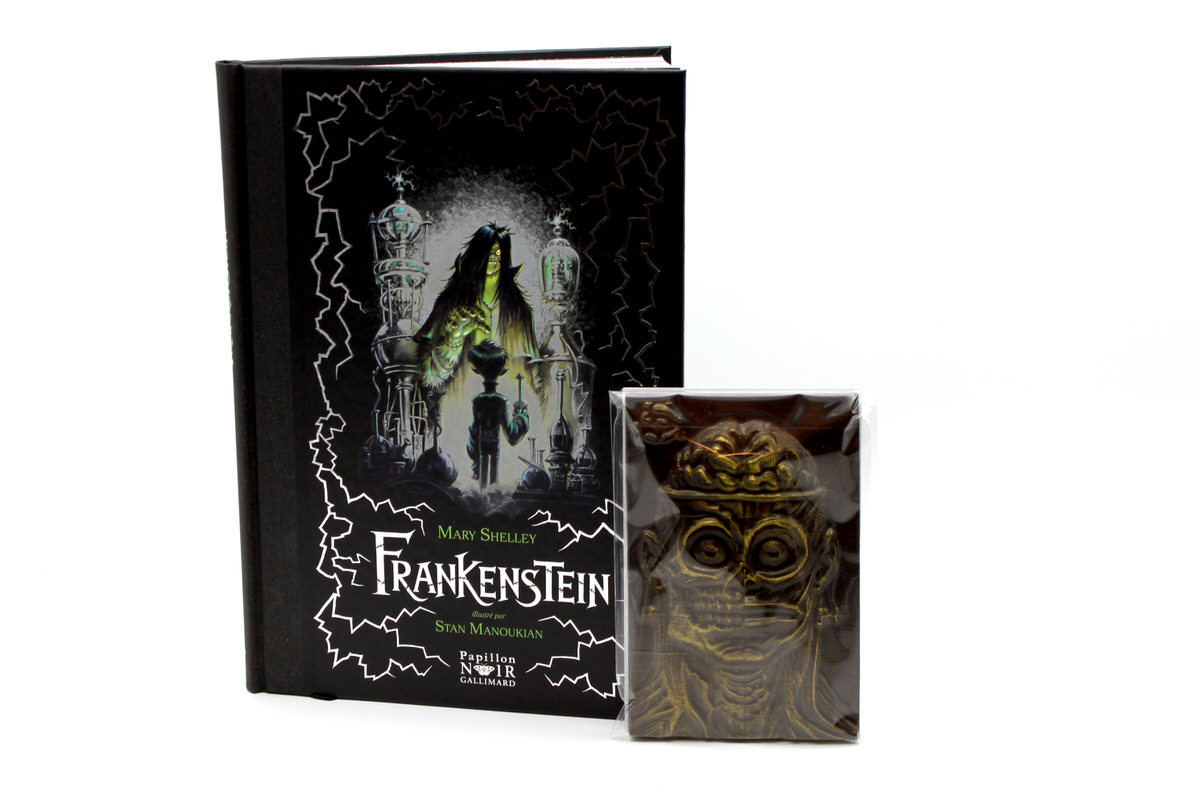 Pack Frankenstein – tablette en chocolat noir & livre illustré