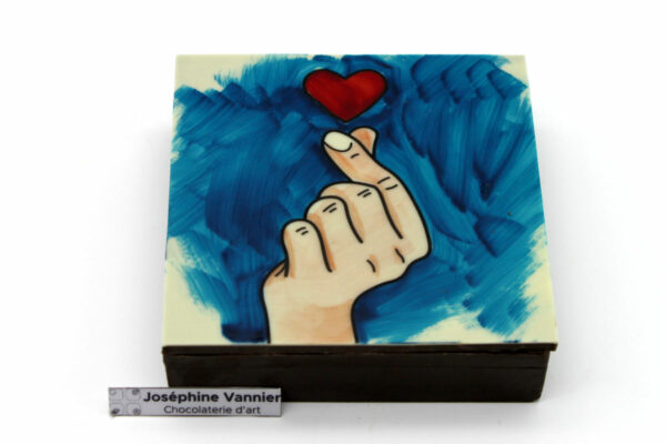 Boite en chocolat noir Fingers in love garni T2