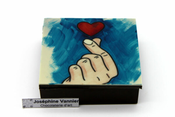 Boite en chocolat noir Fingers in love garni T1