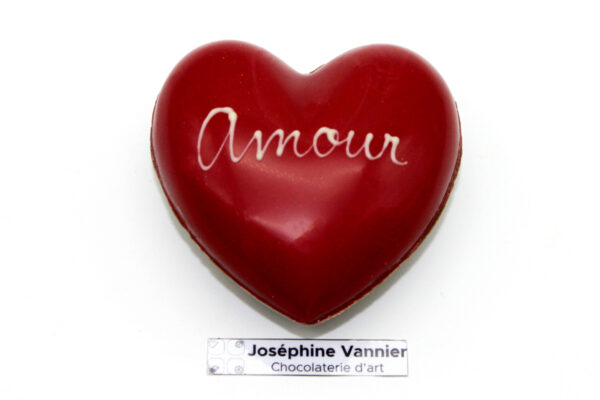 Coeur Amour T1 Garni en Chocolat Noir