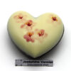 coeur en chocolat noir décor fleur de cerisier garni T1