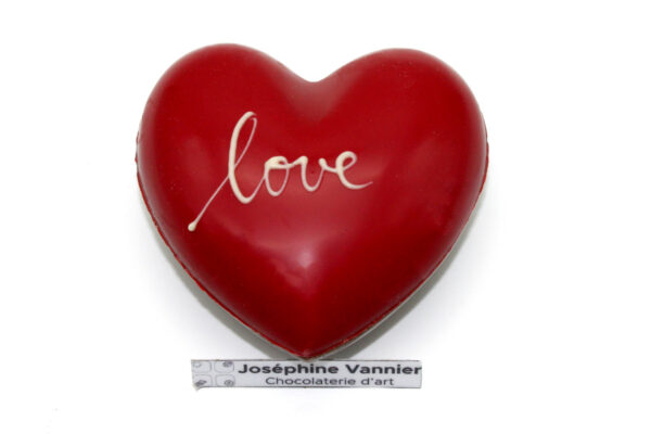 Coeur Love T1 Garni en Chocolat Noir