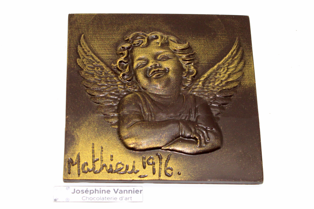 Plaque ange par Mathieu 1976