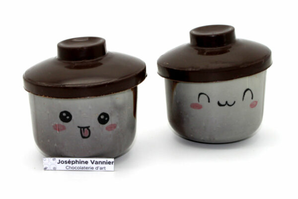 Tête de Kokeshi T2 en chocolat noir garnie