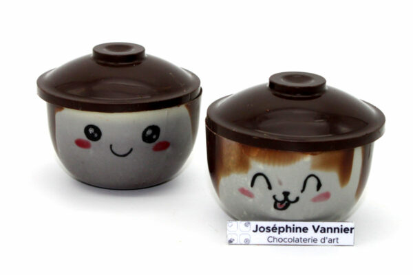 Tête de Kokeshi T1 en chocolat noir garnie