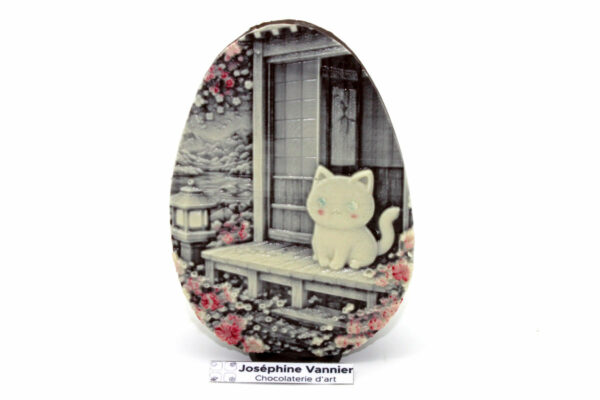 Oeuf Estampe Petit en chocolat noir Garnie