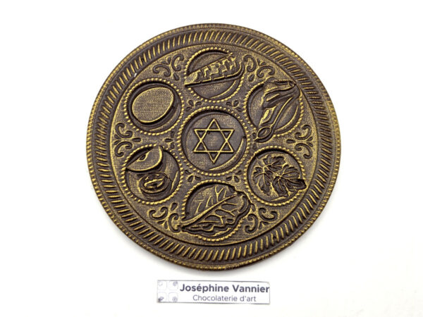 Plaque Plateau de Pessah en chocolat noir 72%