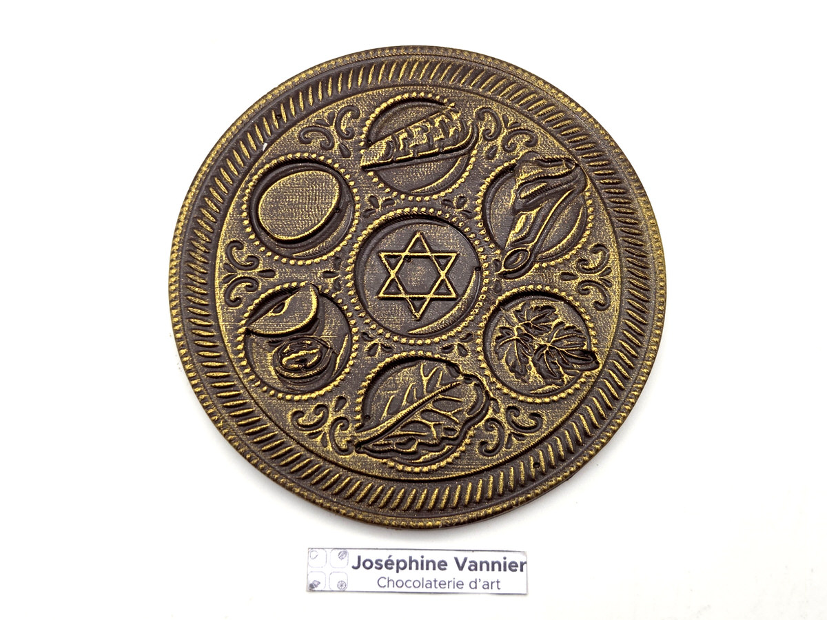 Plaque Plateau de Pessah en chocolat noir 72%