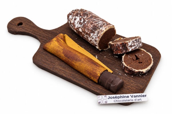 PLANCHE DÉGUSTATION en Chocolat Noir & Saucisson Praliné