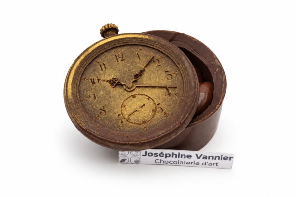 BOÎTE MONTRE À GOUSSET en Chocolat Noir 72% & Amandes Enrobées