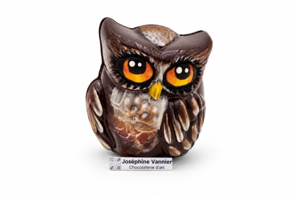 Huguette la Chouette en chocolat noir 72%