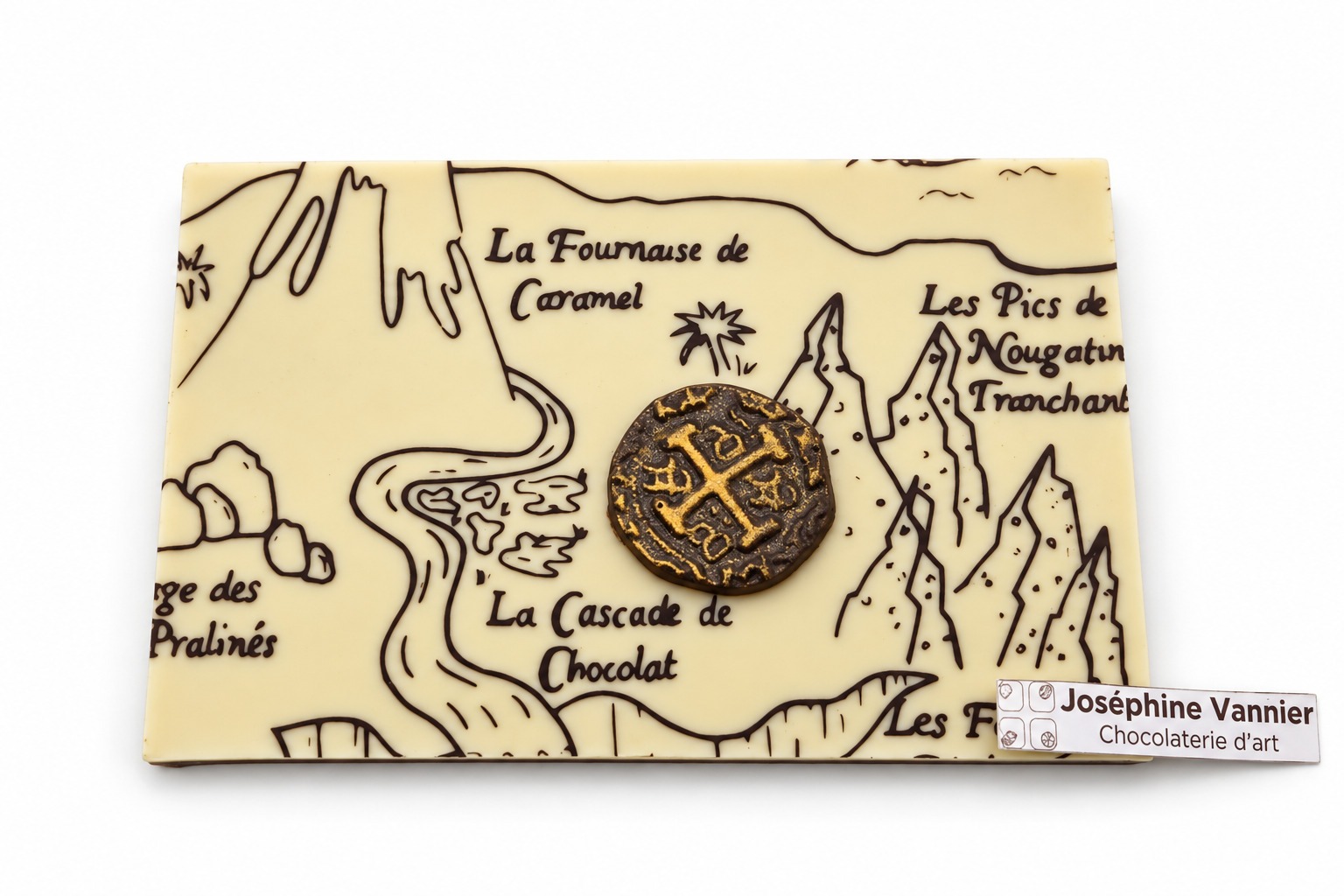 PLAQUE CHASSE AU TRÉSOR en Chocolat Noir 72% & Chocolat Blanc – Image 2
