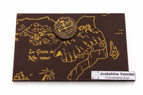 PLAQUE CHASSE AU TRÉSOR en Chocolat Noir 72% & Chocolat Blanc