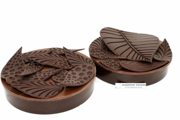 Boite Feuillage 15cm Garnie en Chocolat